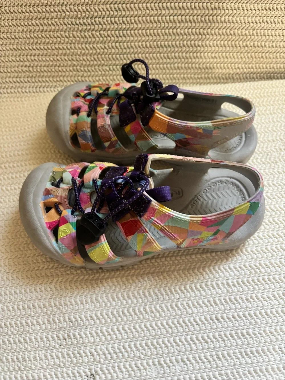 Kids Multicolor Water-Friendly Sandals - Purple Accents
